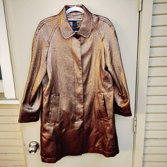 Marc by Marc Jacobs Metallic Bronze Brown Trench Coat - Picture 3 of 13